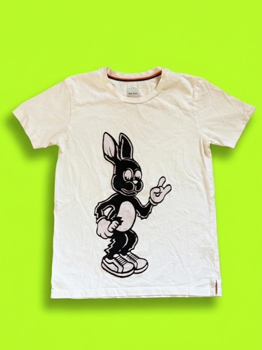 Paul Smith White Graphic Bunny Short Sleeve Tee